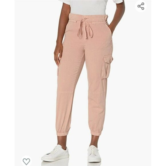 Blank NYC Jogger Cargo Pants Paper Bag Tie Waist Sz 29 NWT Peach Comfort Casual - Picture 1 of 12